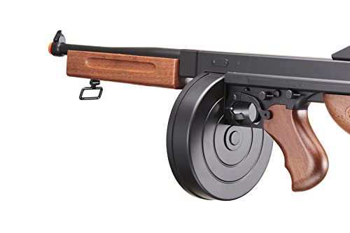 Lancer Tactical Airsoft Tommy Thompson Submachine Gun Ww2 Chicago Typewriter Full Auto Electric Smg Aeg With Extra Drum Magazines thumb #2