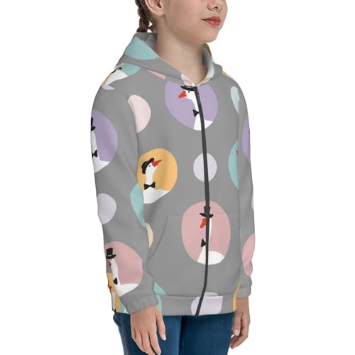 Cute Geese Kids Pullover Hoodies Boys Zip Up Sweatshirts Girls Athletic Clothes with Pocket4