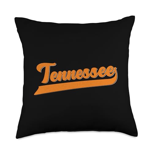 Retro Tennessee Cursive Swoosh Baseball Sports Script Throw Pillow