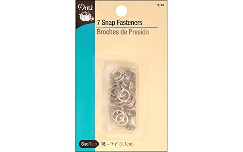 Dritz, Snap Fasteners 7/16 Inch, 7 Snaps/Pkg, Nickel