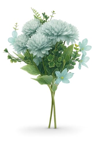 Ramo de Flores Artificiales Decoracion Jarrones - Plantas Artificiales Decorativas - Flores Artificiales Realistas Ramos de Flores Decoración Hogar 33 cm - Centro de Mesa Decorativo Home Decoration