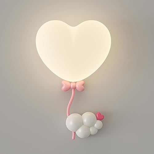 Jadssox linda luz de pared aplique de pared LED lámpara de pared para habitación infantil apliques de corazón de dibujos animados accesorio de iluminación de pared kawaii luces de montaje en pared par