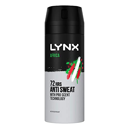 Image of Lynx Africa Dry Antiperspirant Deodorant for Men, 150ml with 8 hours of sweat protection