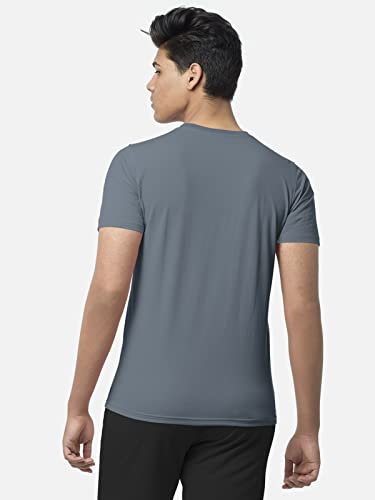 Image of BULLMER Black Trendy Typographic Printed Round Neck Half Sleeve Tshirt for Men