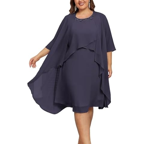 Hanna Nikole Women's Chiffon Sequin Dress Set Cover