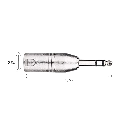 Mr.Gadget's Solutions XLR Male to 1/4" Male TRS Adapter Gender Changer - XLR-M to 6.3mm Stereo Coupler Adapters - 2 Pack - Image 3