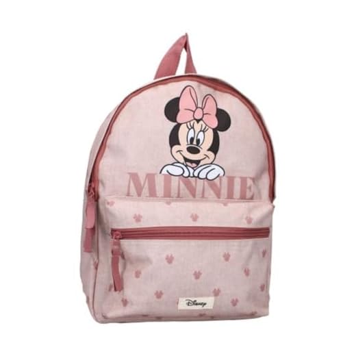 mybagstory - Mochila de Minnie Mouse, diseño de Minnie Mouse, color rosa y Disney para niños, escuela infantil, guardería, mochila para niña, talla 31 cm, tirantes ajustables, idea de regalo, niña, 31