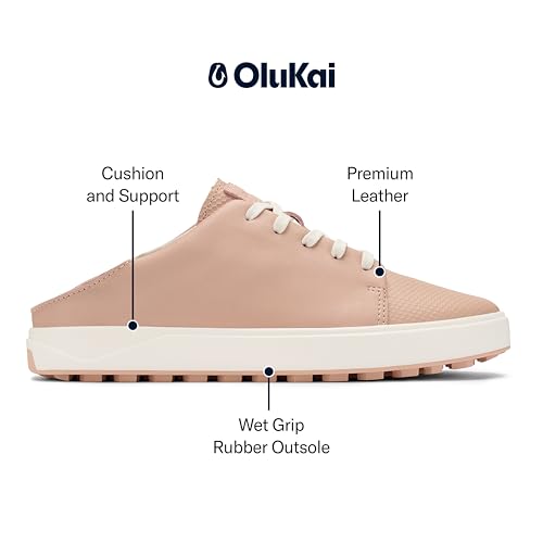 Image of OluKai Wailea Women's Golf Shoes, Spikeless Golf Shoes, Supple Full-Grain Leather & Contoured Footbed, Waterproof & Stain-Resistant