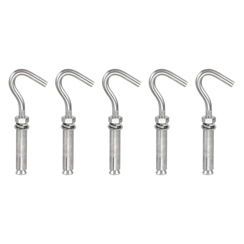 Gancho para pared de concreto M8 PATIKIL de acero inoxidable 304, juego de 5