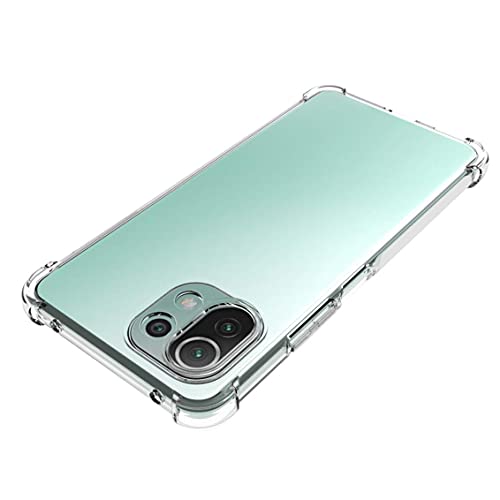 Image of Lustree Back Cover Transparent Case Compatible with Xiaomi mi 11 lite 4G / Xiaomi 11 lite ne 5G| Slim Soft TPU Case, Anti-Scratch Cover with Four-Corner Protection Raised Camera Guard