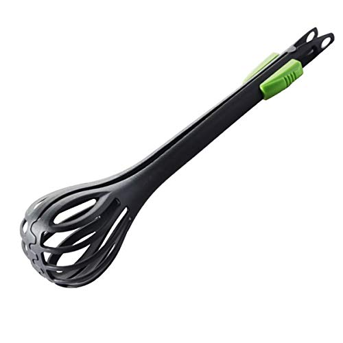 GOODFEER 11 inch Nylon Egg Whisk 3 in 1 Egg Beater Kitchen Whisk Food Tongs