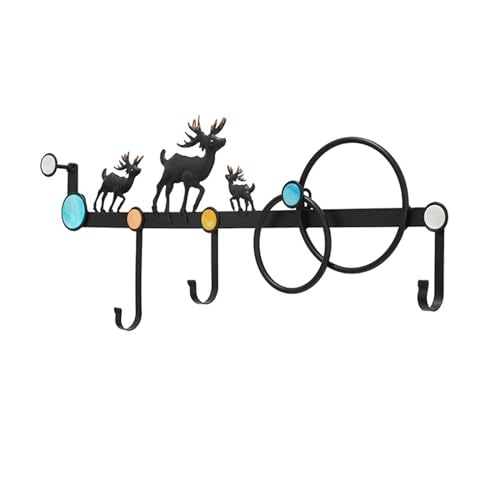 RURUR Ganchos de pared retro, perchero con múltiples ganchos, perchero de pared creativo, perchero de entrada, perchero sin agujeros, perchero decorativo, perchero moderno.