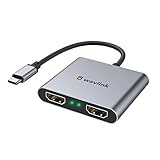 USB C auf HDMI Dual 4K@60Hz, WAVLINK USB C zu Dual HDMI Adapter für Dell, HP, Lenovo, Samsung Galaxy, MacBook, iPad Pro, Huawei Mate 30/P30, Xiaomi, ASUS Zenbook