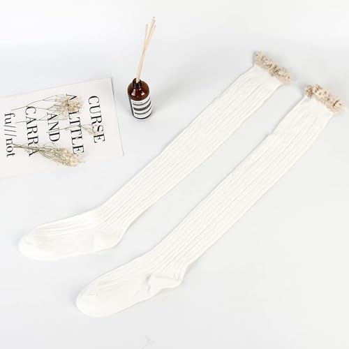 Women's Thigh High Lace Boot Socks - Knee High Warmer With Lace Trim Long Stocking for Cosplay4
