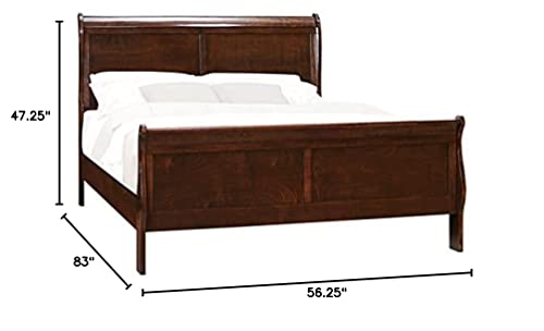 Homelegance Quincy Sleigh Panel Bed, Full, Cherry #TOP2