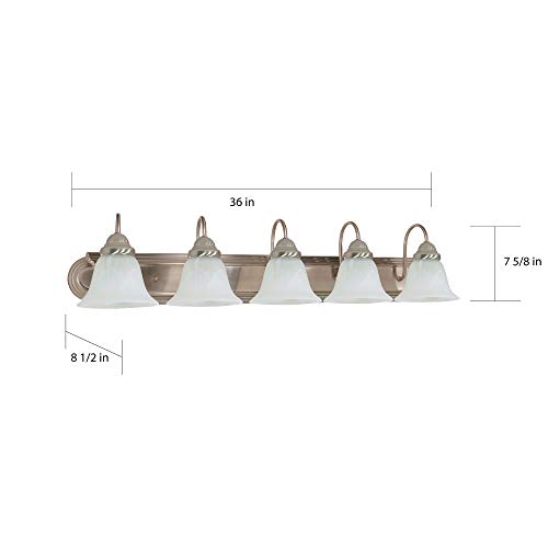 Image of Nuvo Lighting 60 /323 Traditional Five Light Vanity from Ballerina Collection in Pwt, Nckl, B /S, Slvr. Finish
