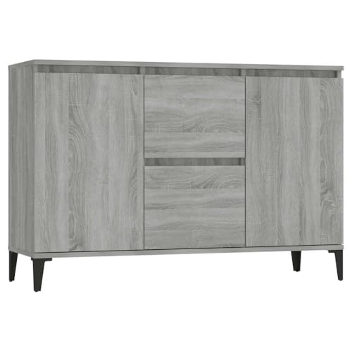 vidaXL Buffet Armoire de Rangement Meuble de Rangement Armoire Latérale Salle de Séjour Salon Intérieur Sonoma Gris 102x35x70 cm Bois d'Ingénierie