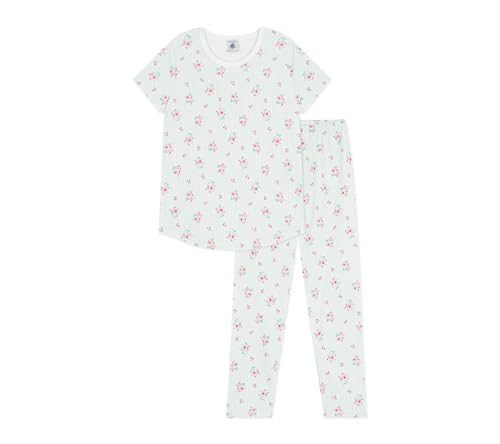Pijama Niño de Algodón Manga Corta Piernas Largas Floridas