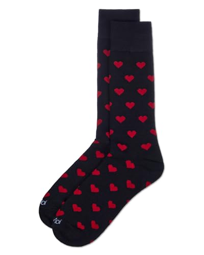 MeMoi Men's Hearts Rayon From Rayon Crew Socks3