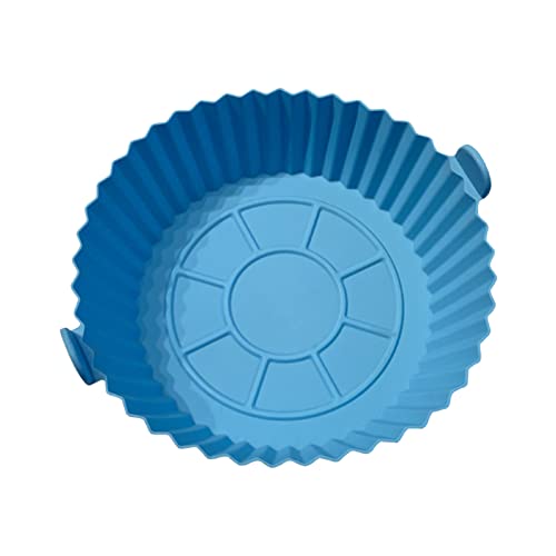 TFixol Fodera per friggitrice riutilizzabile in silicone per friggitrice, rotonda, in silicone, ricambio per friggitrice da 3L a 5L, blu, S