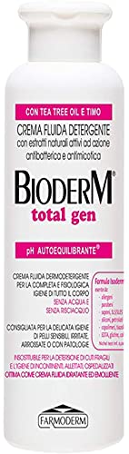 Bioderm Total Gen - Crème Lavante Hydratante, Émolliente et Rafraîchissante - Sans Rinçage, pour l'Hygiène Corporelle Quotidienne Sans Eau - Indiqué pour le Toilettage des Personnes Alitées - 250 ml