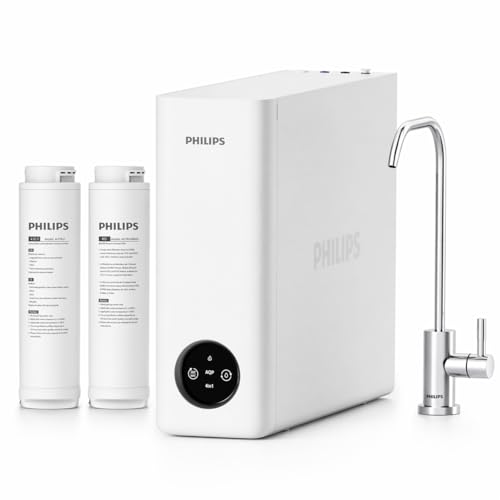 Philips AUT9360 Reverse Osmosis System, 600 GPD Under Sink Water Filter System, Tankless RO System, 2.3:1 Pure to Drain Water Filtration, Reduces TDS, NSF/ANSI 372 Certified with No Standing Water
