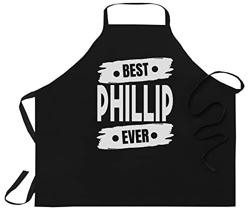 99WakeUp Men Best PHILLIP Ever - Personalized PHILLIP Name Birthday Apron Workwear - 1 Size fits all Black Apon Kitchen Decor
