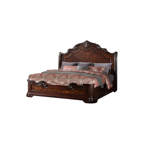 Best Master Furniture Bathory Traditional Walnut Queen Bed B1003WQ