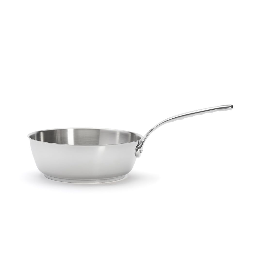 De Buyer Acciaio Inossidabile Milady Padella bombata Inox Diametro cm-3411.24, Argento, 24 cm