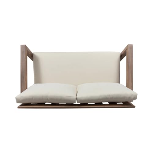 Image of MISAN Solid Sheesham Wood Sofa Set for Living Room | Natural Finish Wooden Sofa with Cushions for Home & Balcony | Solid Wood Sofa | Rosewood Sofa Set for Home & Office (2 Seater)