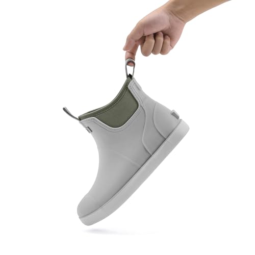 Image of Rain Boots for Men, Waterproof Ankle Mens Deck Boots Anti-Slip Comfort Rubber Boots Chelsea Garden Shoes for Yard Fishing Outdoor Work