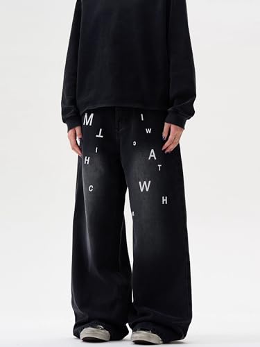 GUOYUXIAO Men's Jeans Wide-Leg Denim Pants Relaxed Straight-Leg Casual Trouser for Men4