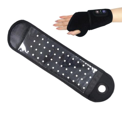 Red Light Therapy For Wrist,Portable Heating Massager Therapy Wristband with LEDs,5 Heat Massage Levels,3 Modes,Rechargea 48