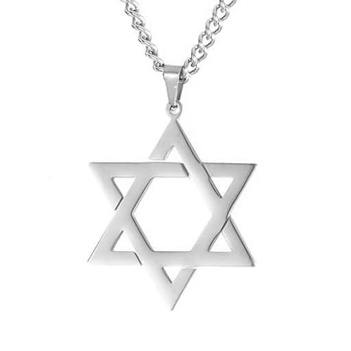 TEAMER estrella de David colgante collar judío Magen amuleto collares de acero inoxidable joyería Vintage (estilo 1-plata) | Ya disponible en tu tienda friki favorita! En mundofriki.es!
