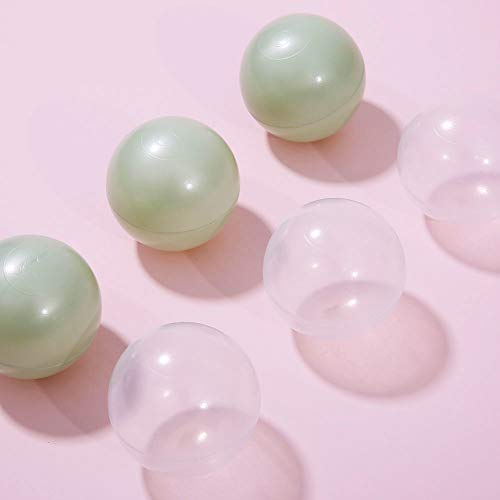 Playmaty Ball Pool Pit Balls -Phthalate Free Bpa Free Plastic Crush Proof Stress Balls For Kids Playhouse Ball Pool Pit Accessories Pack Of 100 (Pearl Green And Transparent) #TOP3