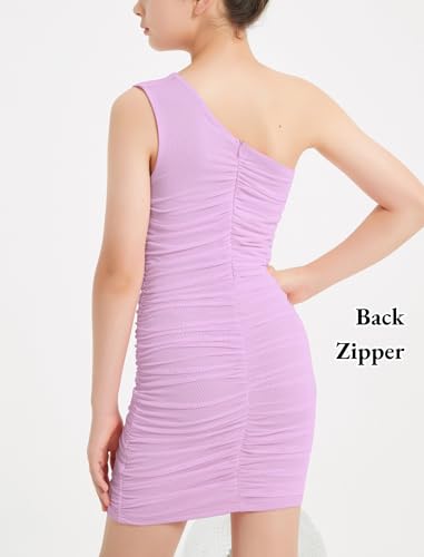 EXARUS Girls Formal Dress Teen Long Sleeve/Cami/One Shoulder Dance Tweens Party Tight Bodycon Cocktail Dresses