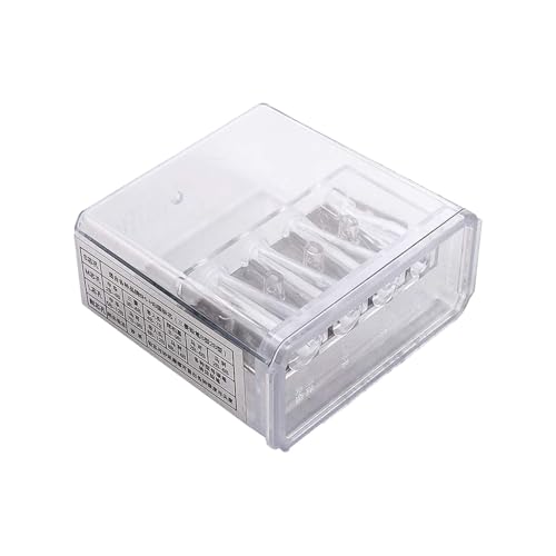 Sacapuntas manual – Sacapuntas de 4 agujeros para escritorio, sacapuntas largo portátil con cubierta transparente, suministros escolares para esbozar, carbón y lápices de colores