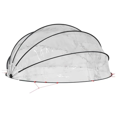 Dôme de Piscine, Dôme de Protection Tente Abri de Piscine Hors Sol Transparent 500 x 500 x 236 cm PVC