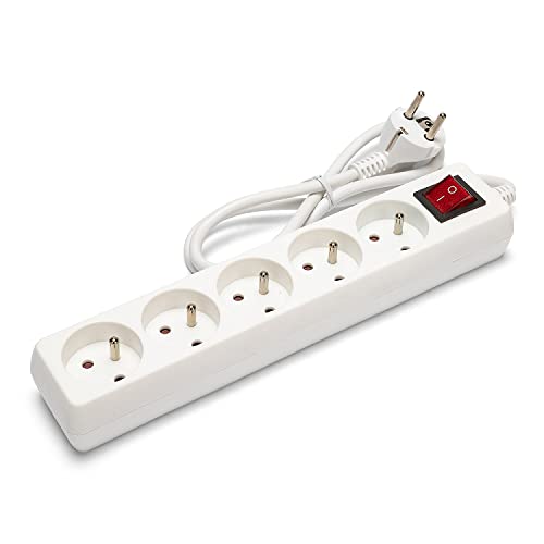 Velamp MULTIP-FR-I-5 - Multipresa a 5 prese 10/16 A + interruttore, 3G1 mm2