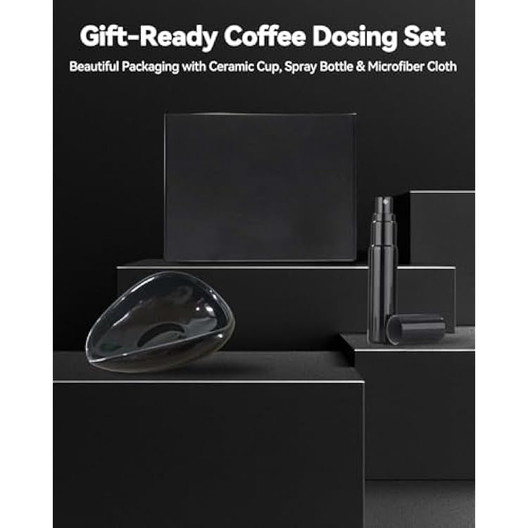 Coffee Bean Dosing Cup, Espresso Dosing Cup, Coffee Spray Bottle, RDT Spray Bottle, Single Dosing Kit with High Fiber Cleaning Cloth
