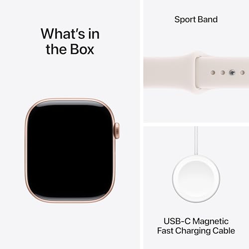 Image of Apple Watch Series 11 [GPS 46mm] Smartwatch with Rose Gold Aluminum Case with Light Blush Sport Band - M /L. Sleep Score, Fitness Tracker, Health Monitoring, Always-On Display, Water Resistant