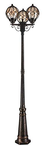 Casa Padrino Art Nouveau Garden Lantern Antique Bronze Ø 56.9 x H. 219.6 cm - Weatherproof Garden Terraces Outdoor Light Floor Lamp