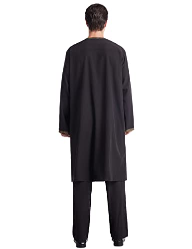 Thobe for Men Islam Mens Thobe Muslim Clothing Moroccan Kaftan Arabic Clothes for Men Set4