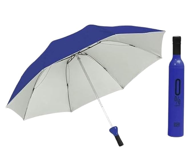 Wine Bottle Umbrella Windproof Double Layer Umbrella with Bottle Cover for UV Protection & Rain, For Men, Women, and Kids (PURPLE)-image-5