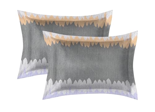 Image of DECORUM Cotton Feel Glace Cotton Fitted Bedsheet King Size (72 inchx78 inch)| All Around Elastic| 2 Pillow Covers (17 inchx27 inch)| Fits Up to 8 inch Mattress| 220 TC|Soft, Wrinkle-Free |Perfect for Home Decor & Gifting