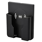 QI Universal Flush Wall Mount Wireless Charger,15W Fast Charging Stand for Phones,AC 110–220V Easy DIY Install Compatible with iPhone & Android (Black)