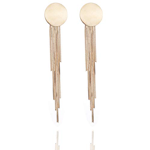 LSLYTQ Metal Round Fringed Temperament Earrings