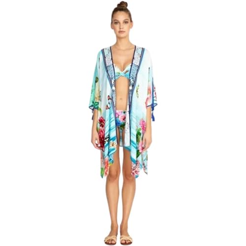 Johnny Was Costa Azul Short Kimono Multi LG2