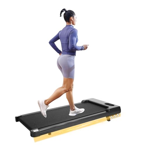 Under Desk Treadmill with Incline Remote Control 4 in 1 Walking Running Pad Machine Adjustable Speeds LED Display for Home or Office (Black)