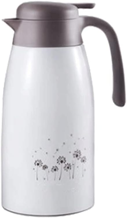 HBJWOV Stainless Steel Thermal Coffee Carafe with Lid Walled Vacuum 12 Hour Heat Retention, White